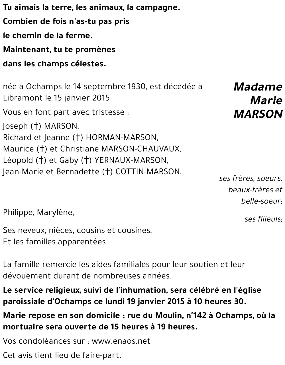 Marie MARSON