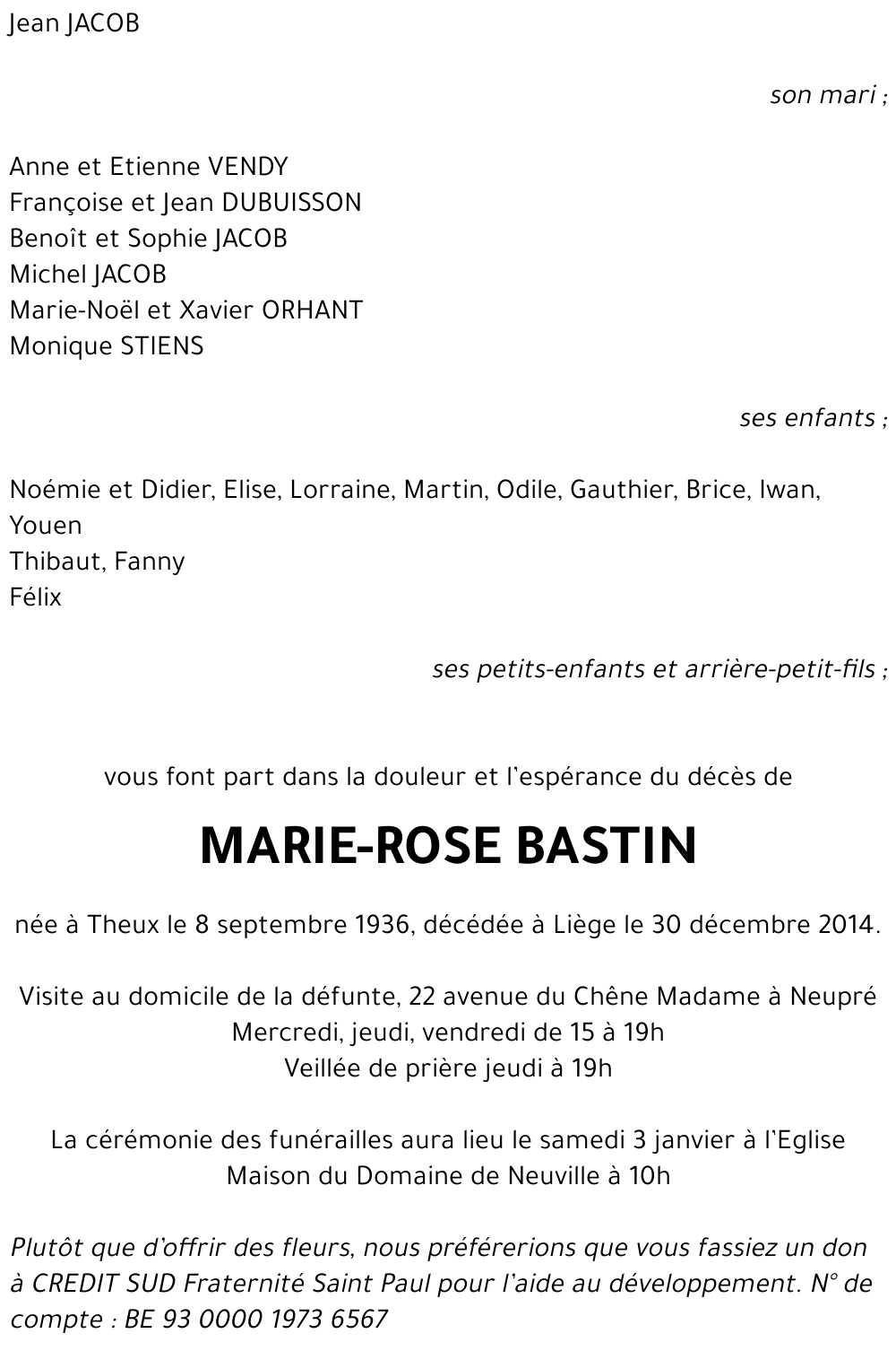 Marie-Rose BASTIN