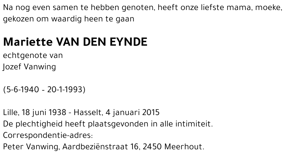 Mariette Van den Eynde