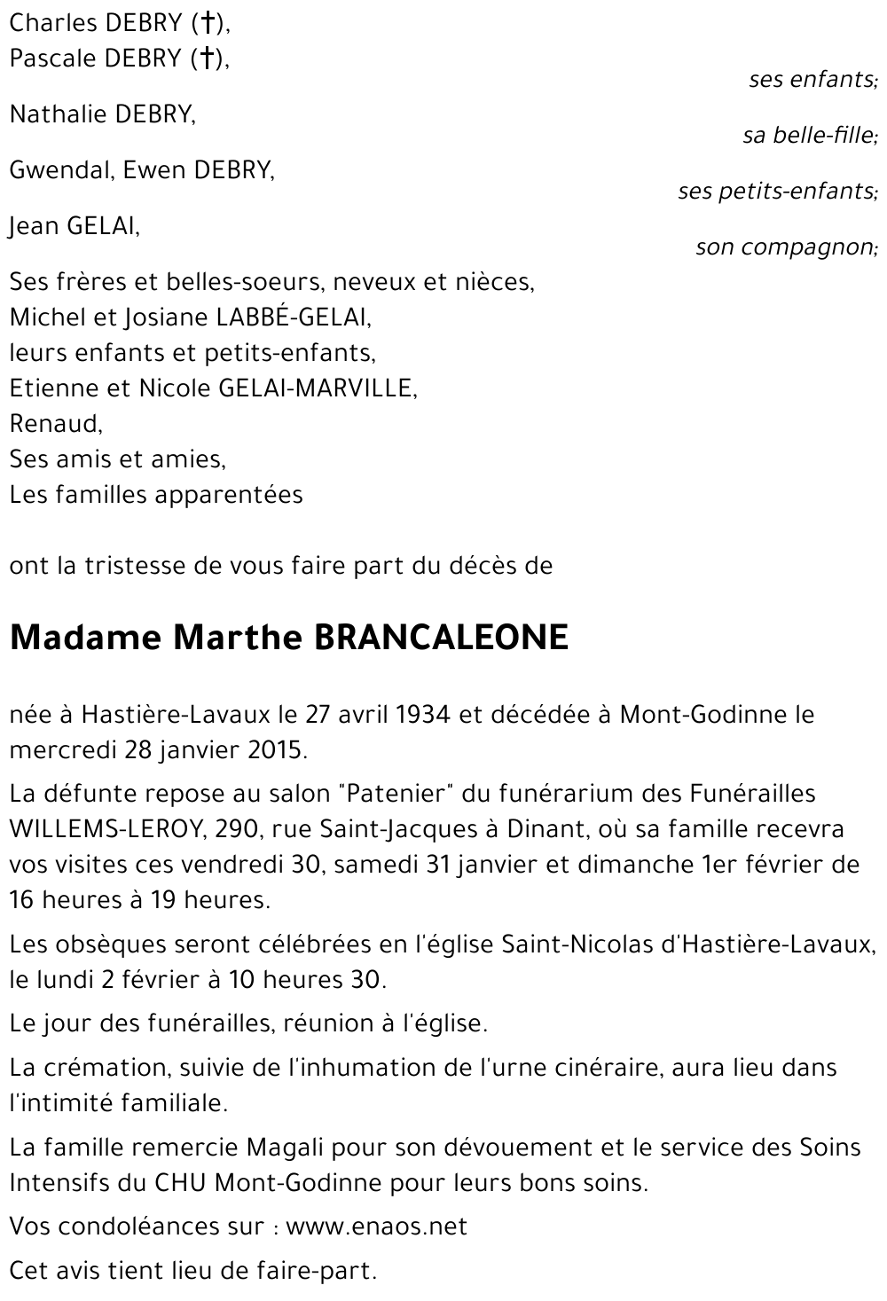 Marthe BRANCALEONE