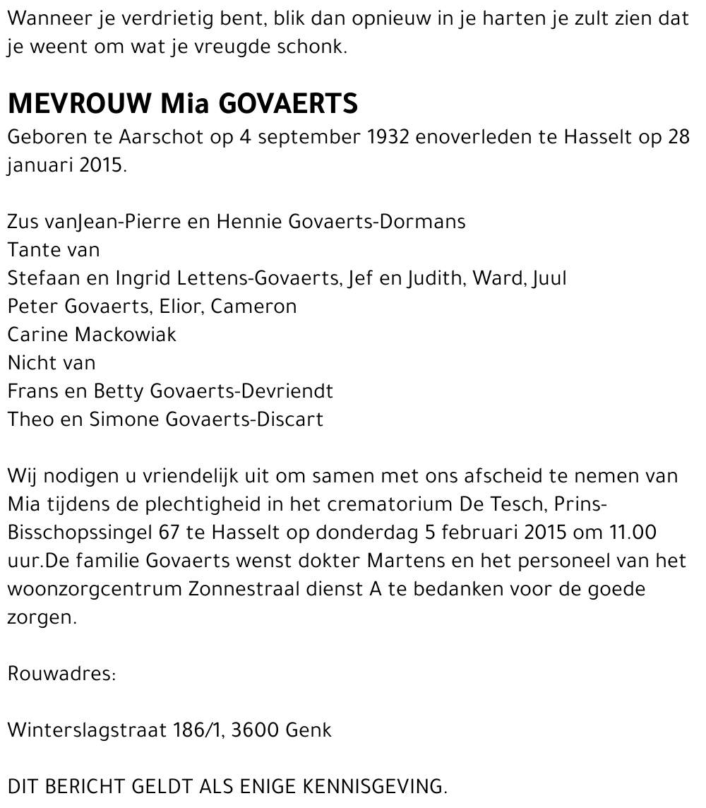 Mia GOVAERTS