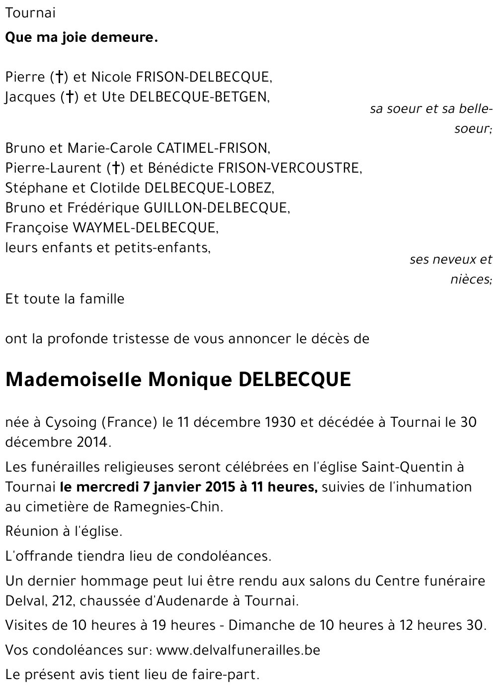 MONIQUE DELBECQUE