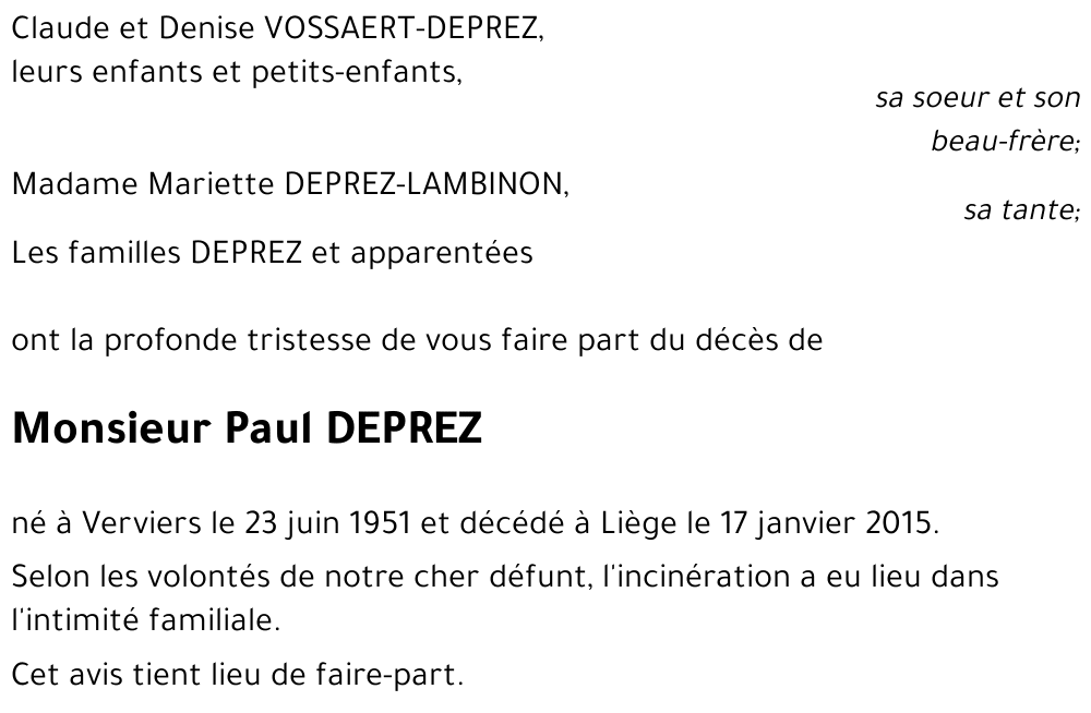 Paul DEPREZ