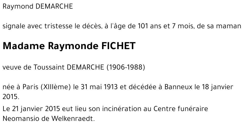 Raymonde FICHET