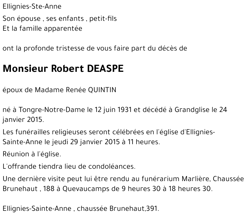 Robert DEASPE