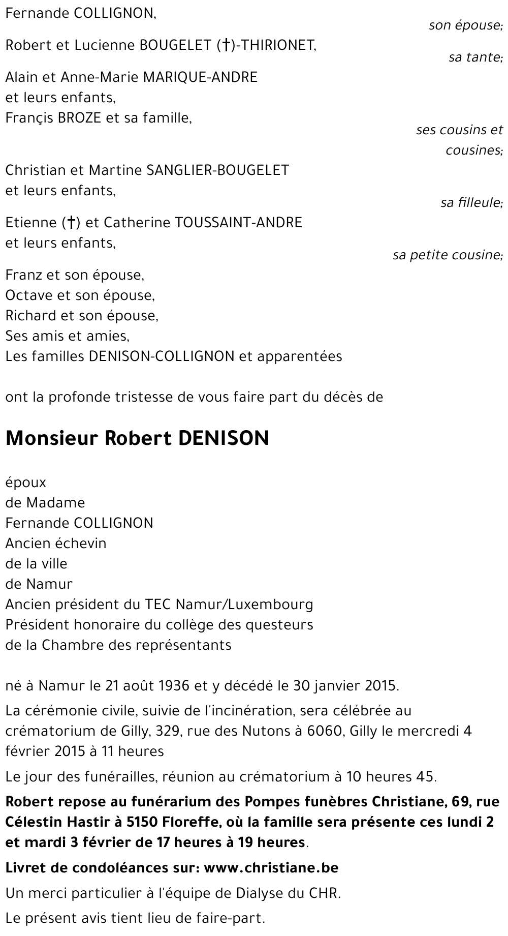 Robert DENISON