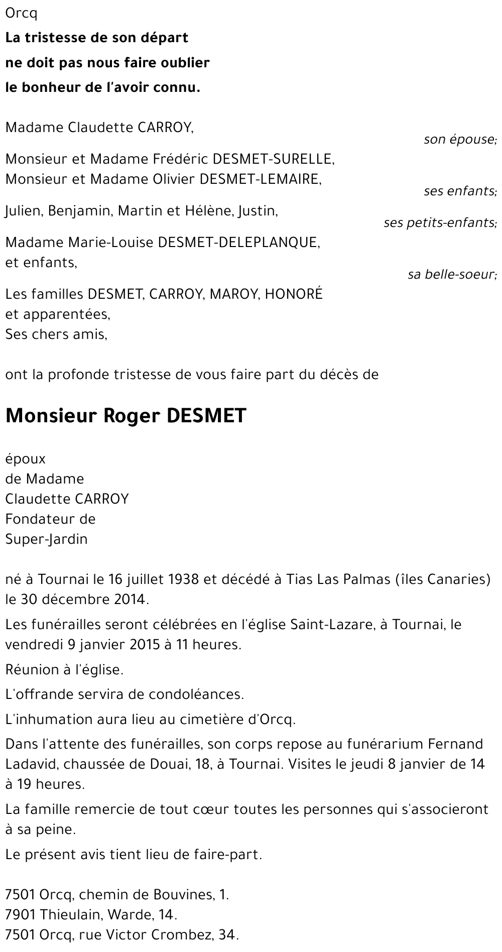 Roger DESMET