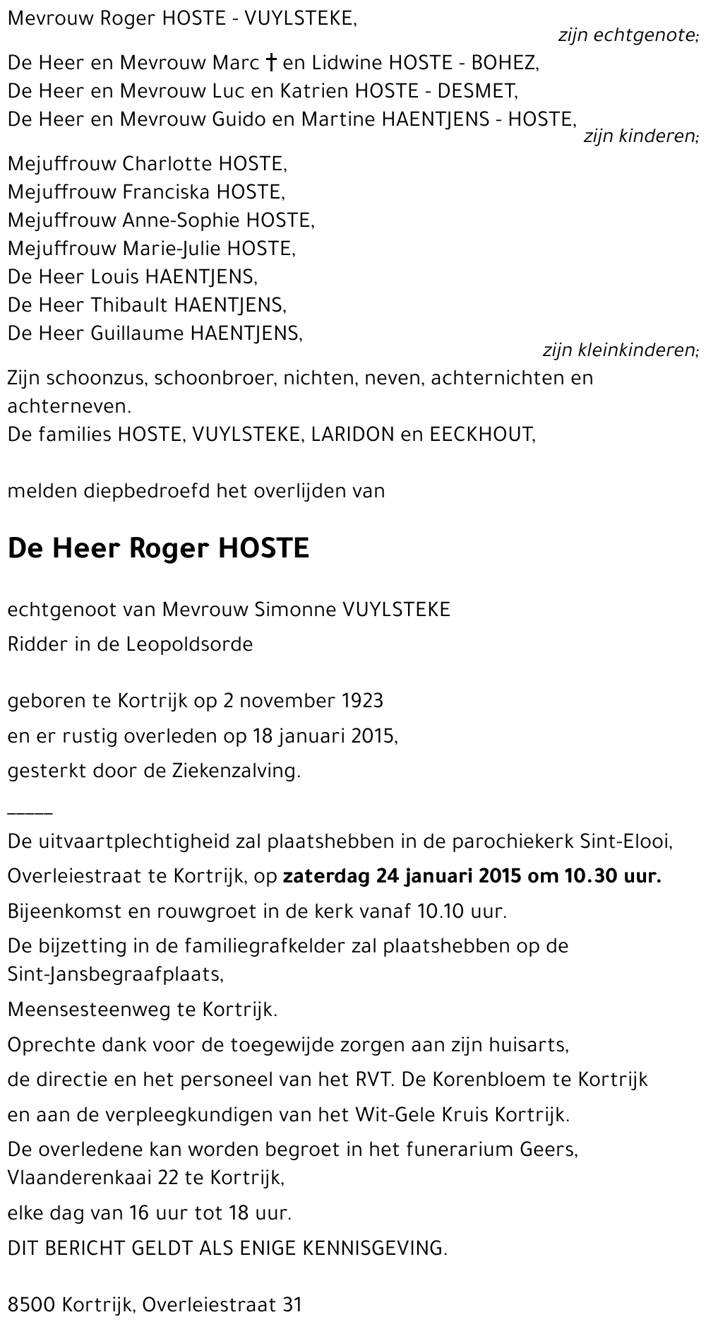 Roger HOSTE