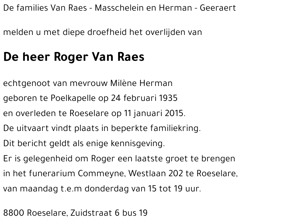Roger Van Raes