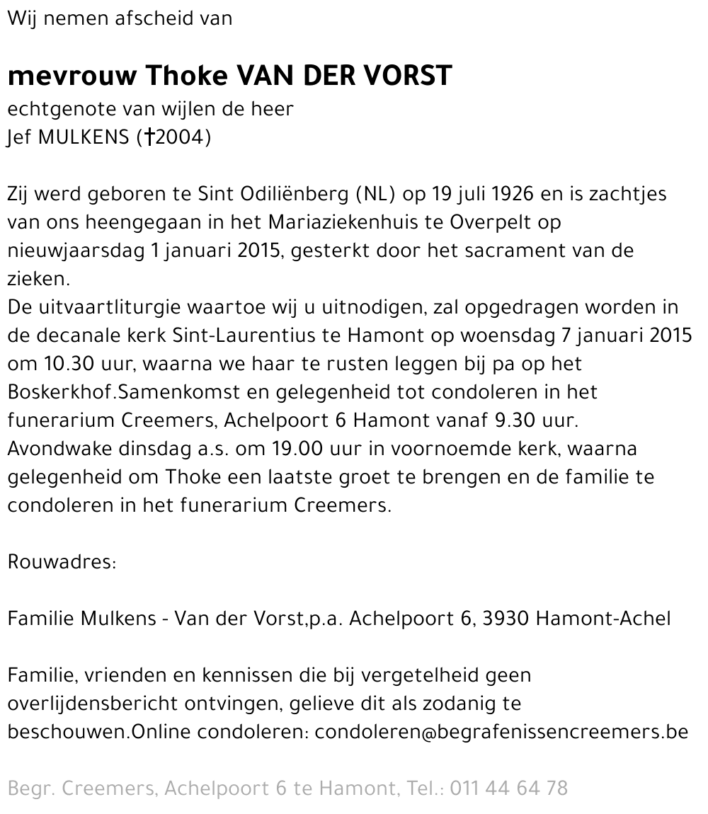 Thoke Van der Vorst