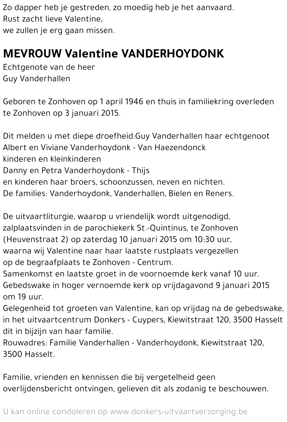 Valentine Vanderhoydonk