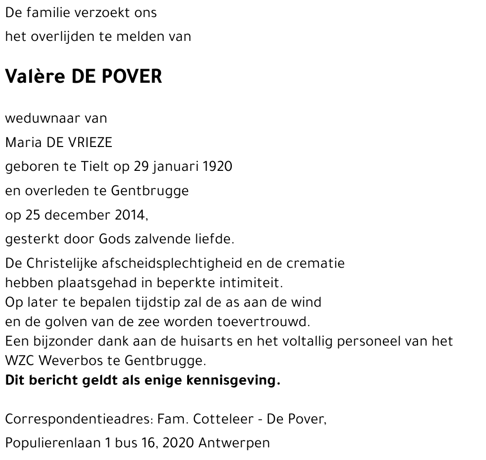 Valerè DE POVER