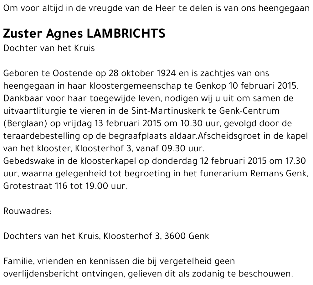 Agnes LAMBRICHTS