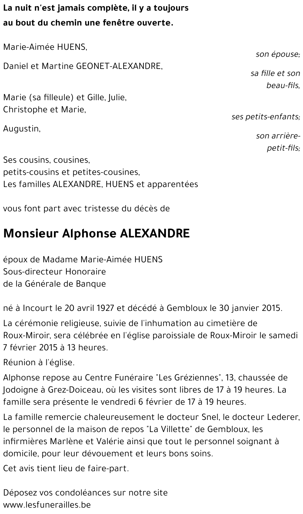 Alphonse ALEXANDRE