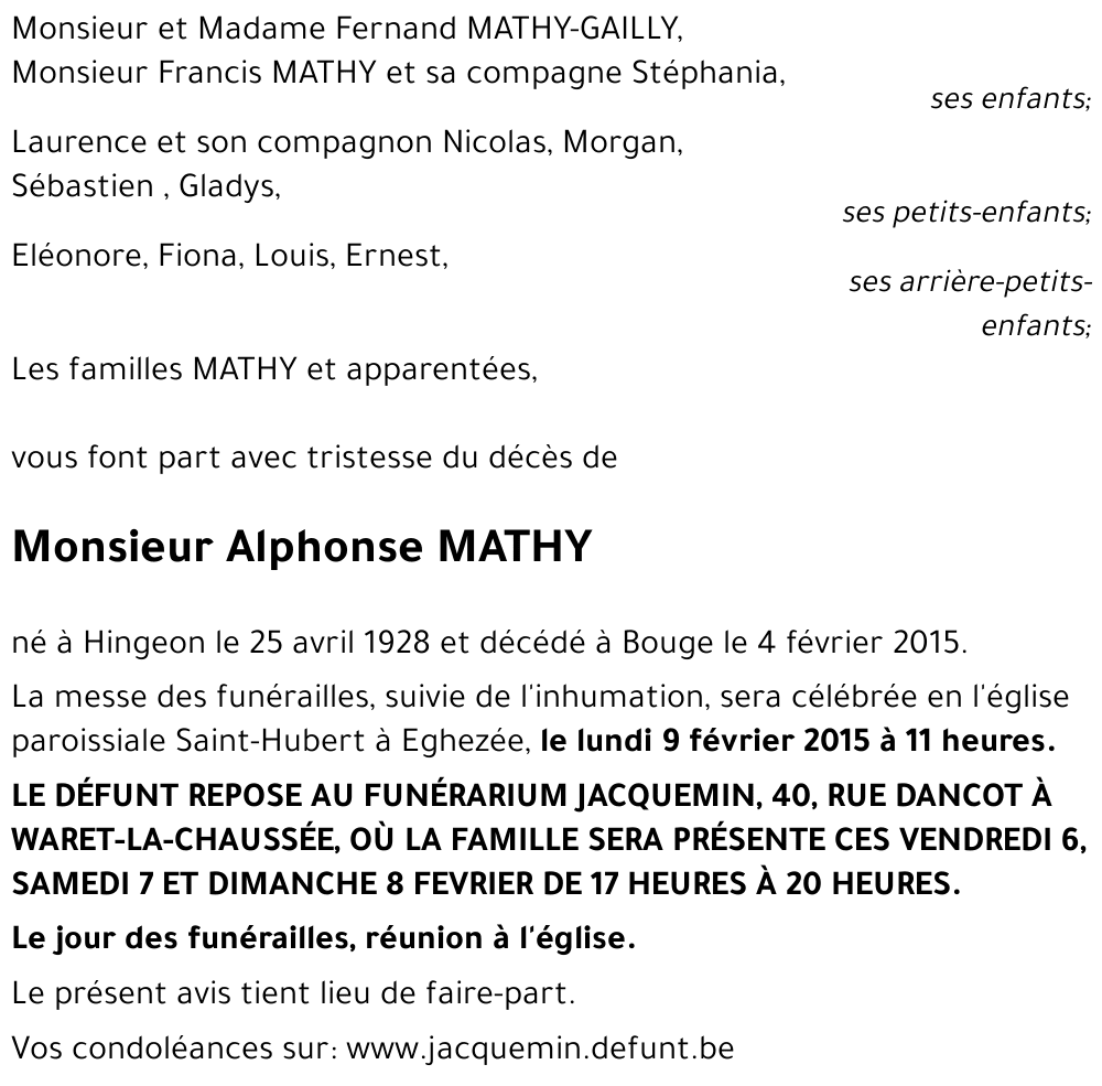 Alphonse MATHY