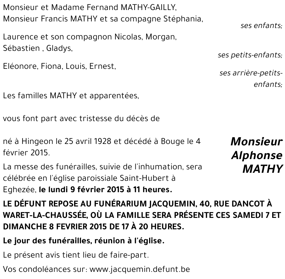 Alphonse MATHY