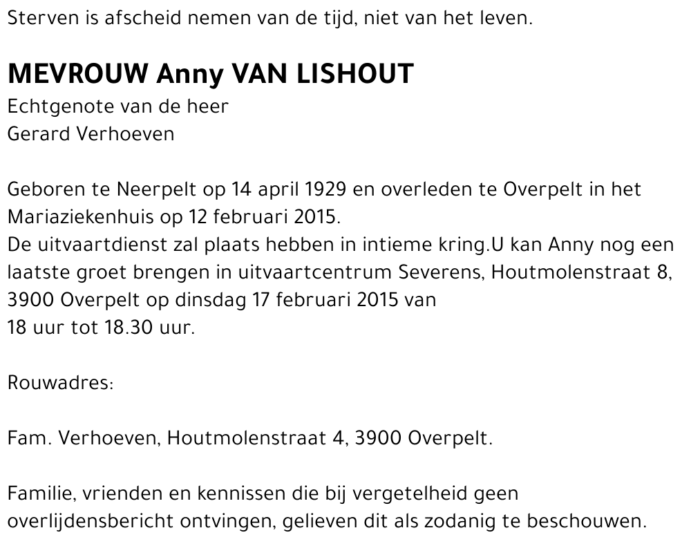 Anny Van Lishout