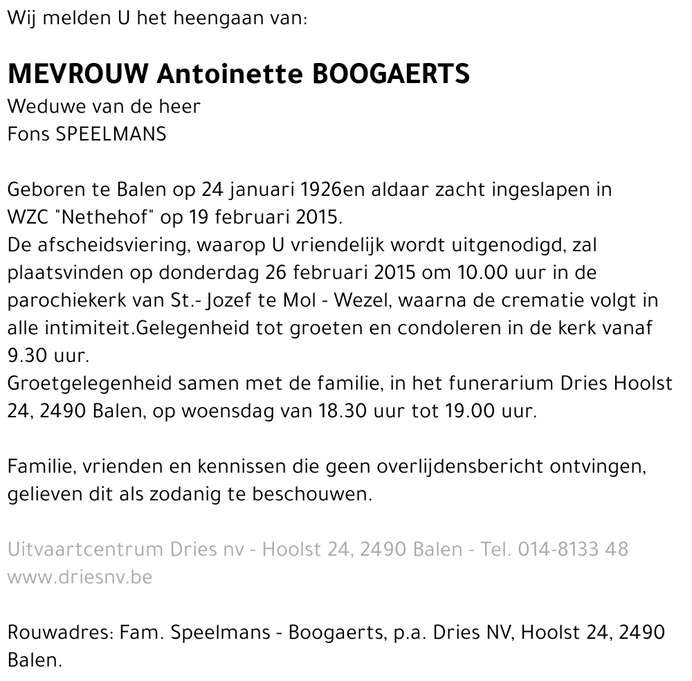 Antoinette BOOGAERTS