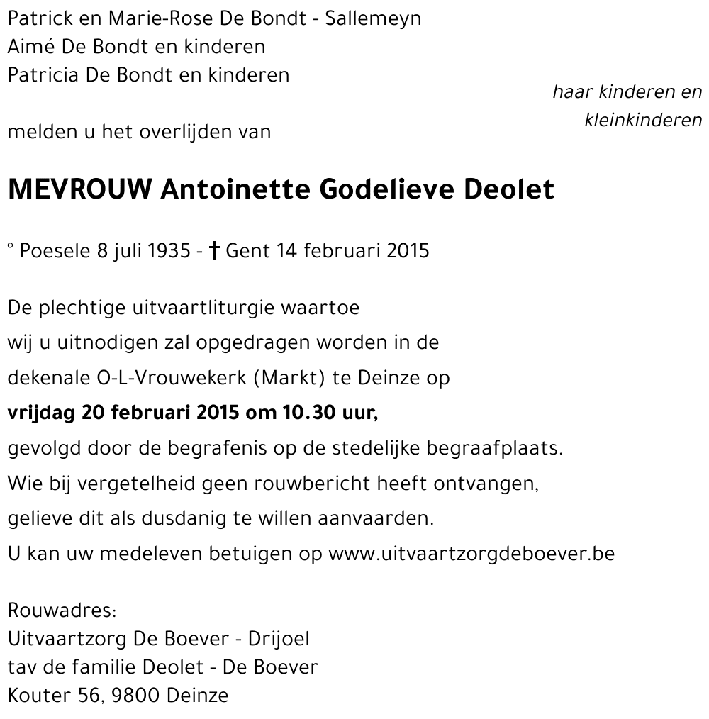 Antoinette Godelieve Deolet