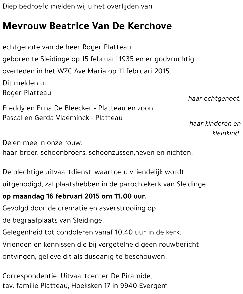 Beatrice Van De Kerchove