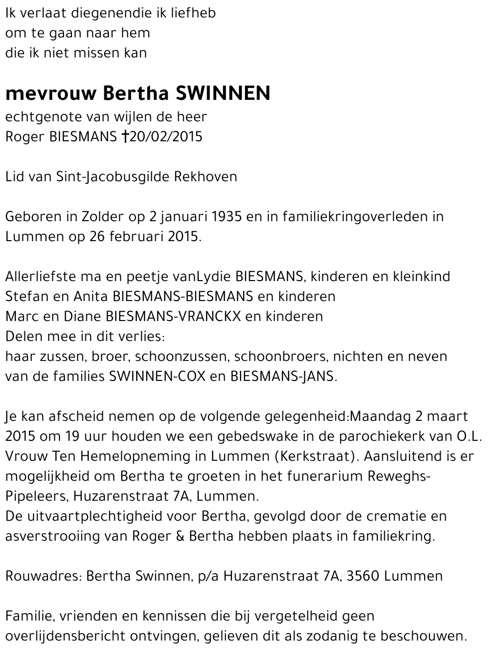Bertha Swinnen