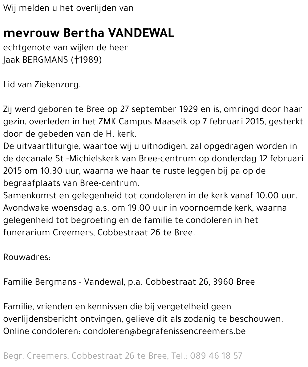 Bertha Vandewal