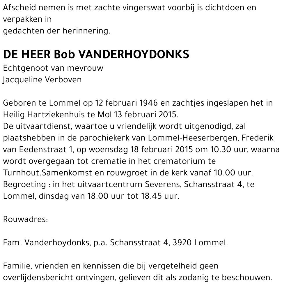 Bob Vanderhoydonks