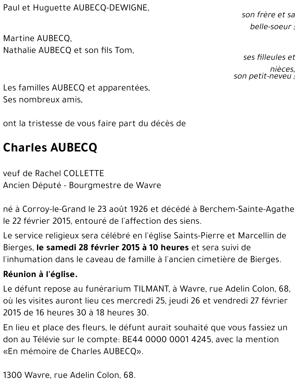 Charles AUBECQ