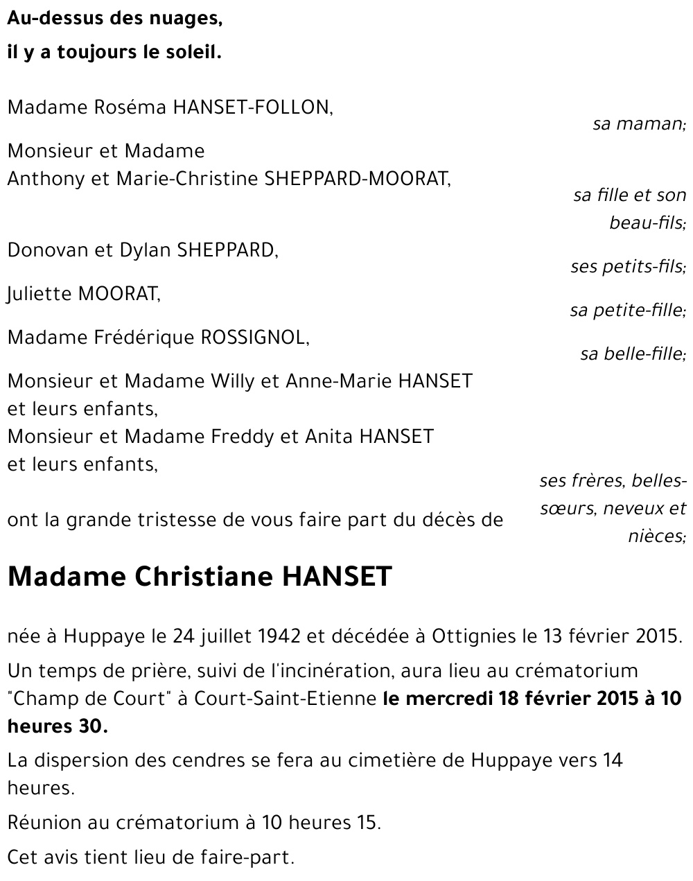 Christiane HANSET