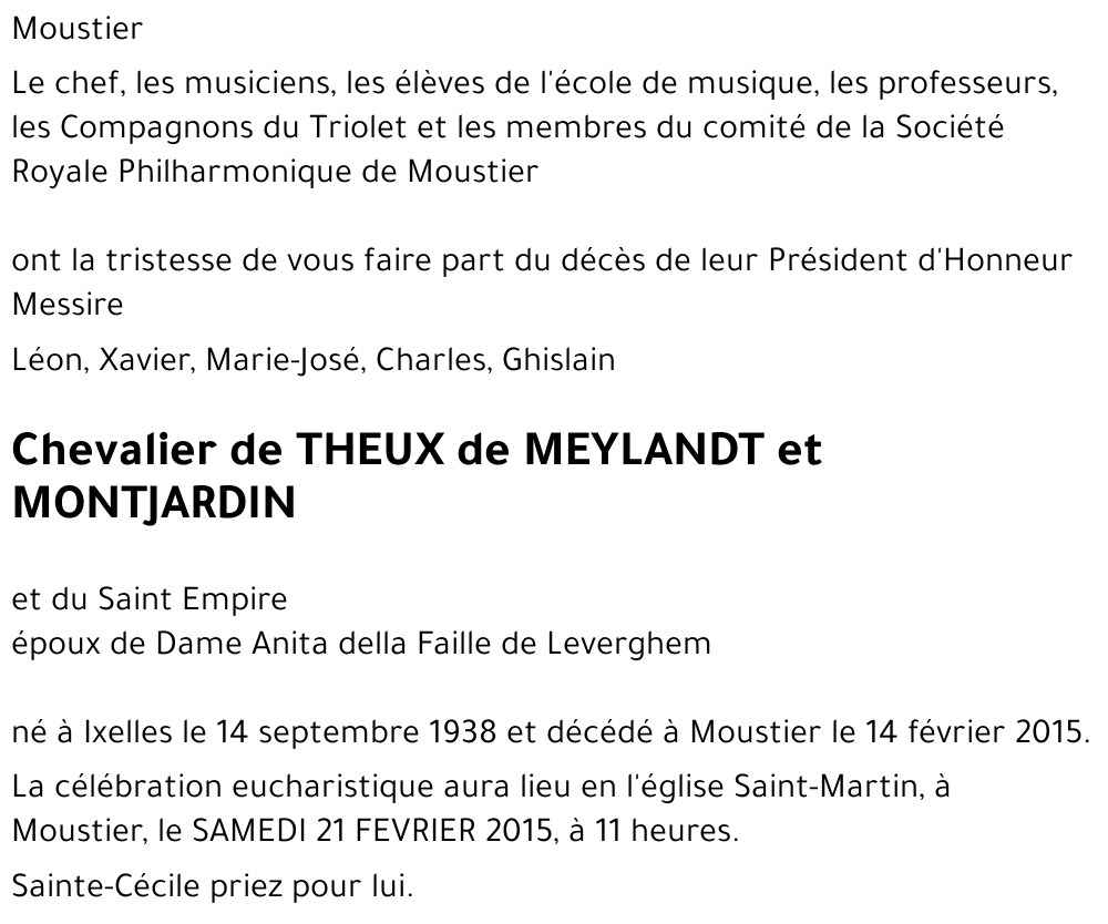 de THEUX de MEYLANDT et MONTJARDIN