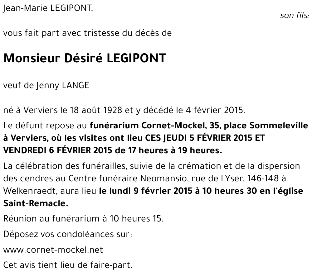 Désiré LEGIPONT