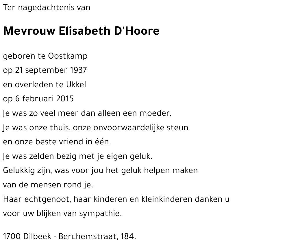 Elisabeth D'Hoore