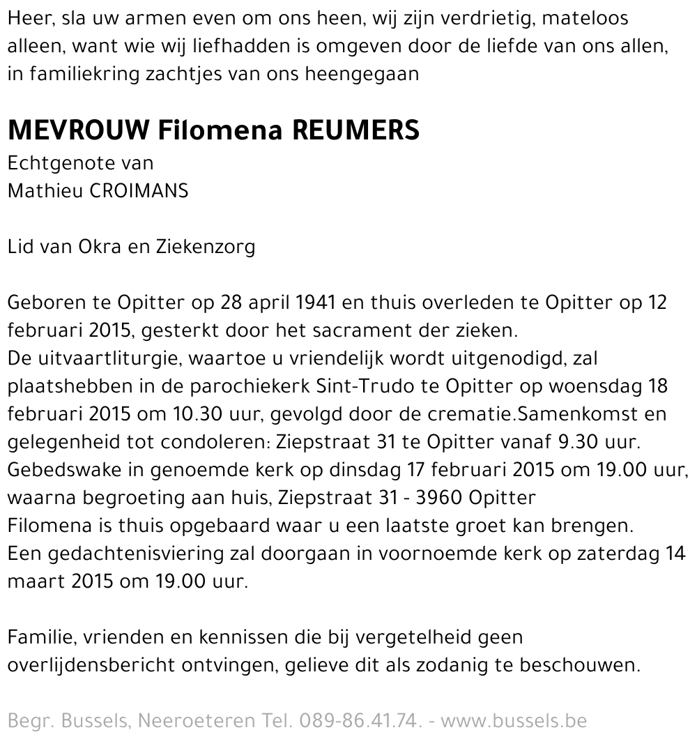 Filomena REUMERS