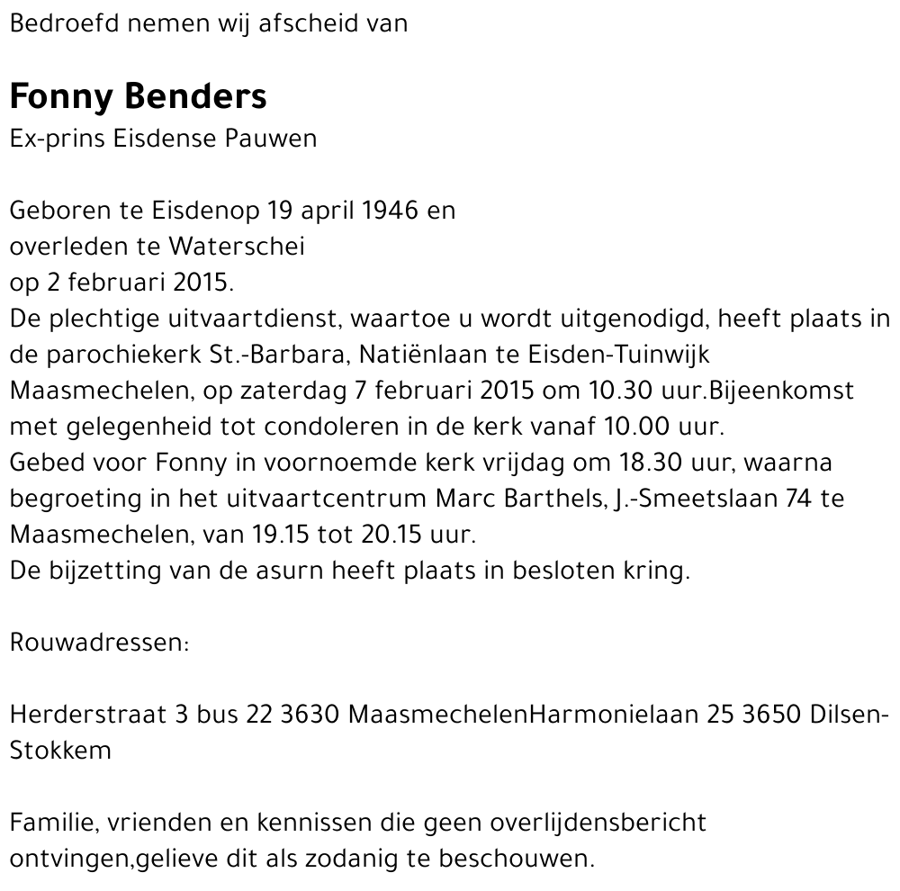 Fonny Benders