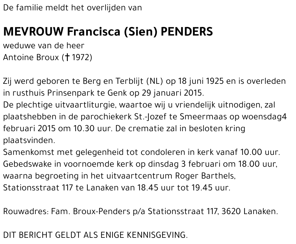 Francisca (Sien) Penders