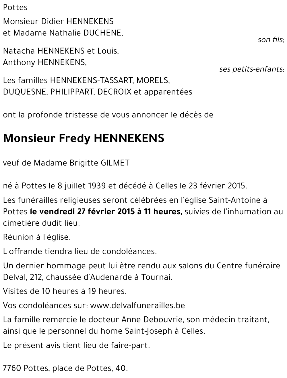 Fredy HENNEKENS