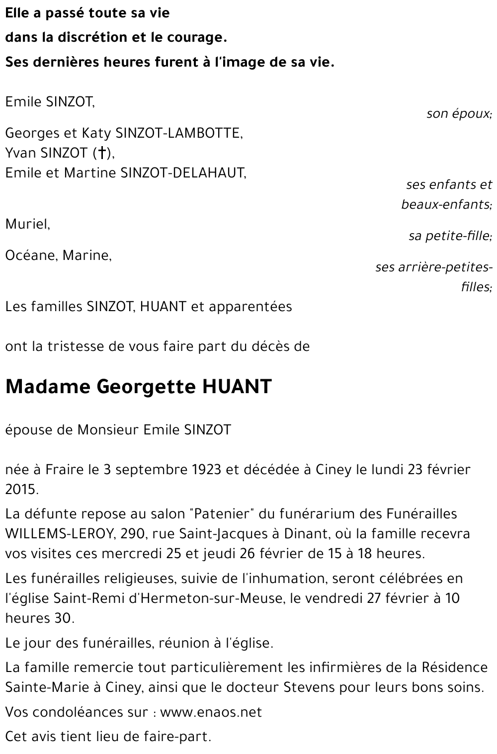 Georgette HUANT