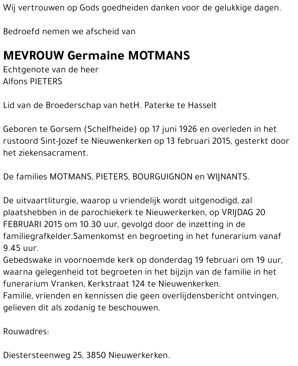 Germaine Motmans