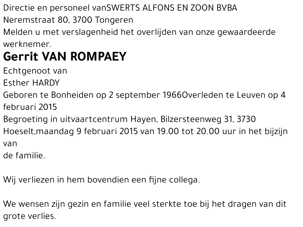 Gerrit VAN ROMPAEY