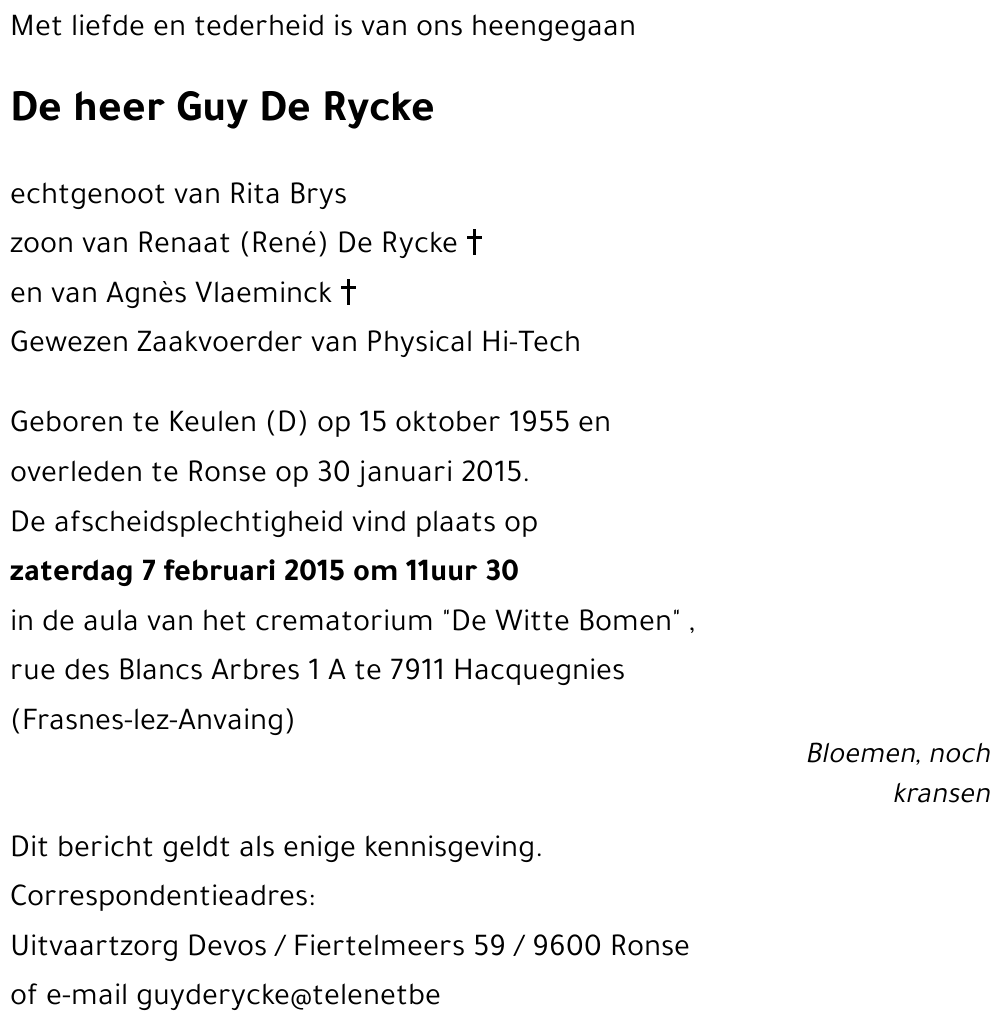 Guy De Rycke
