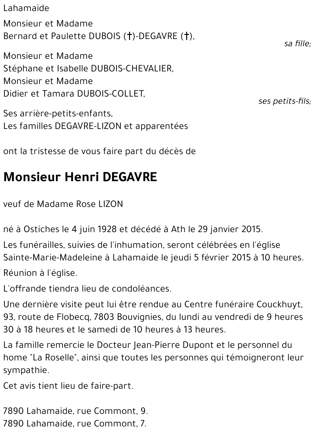 Henri DEGAVRE