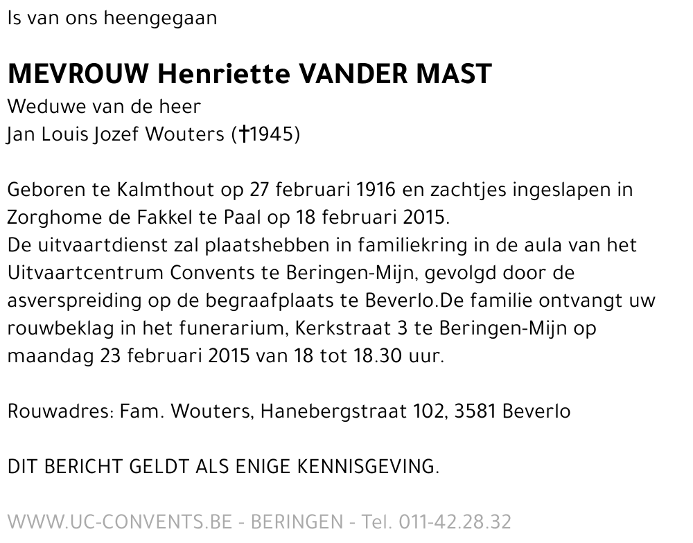 Henriette Vander Mast