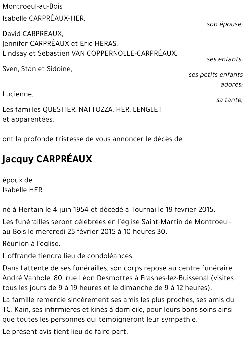 Jacquy CARPREAU