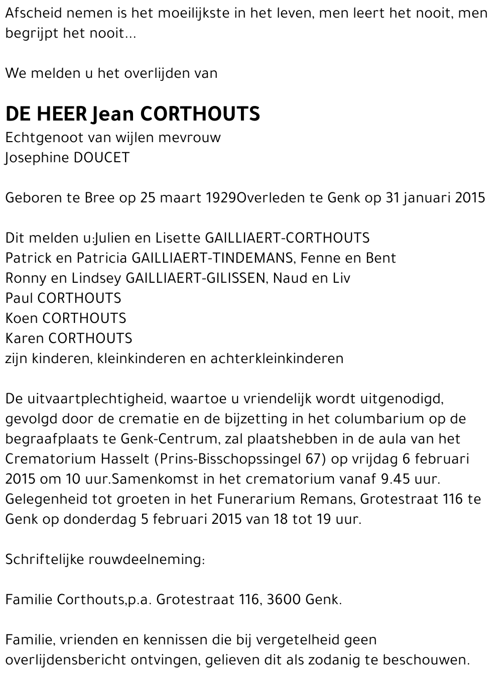 Jean CORTHOUTS