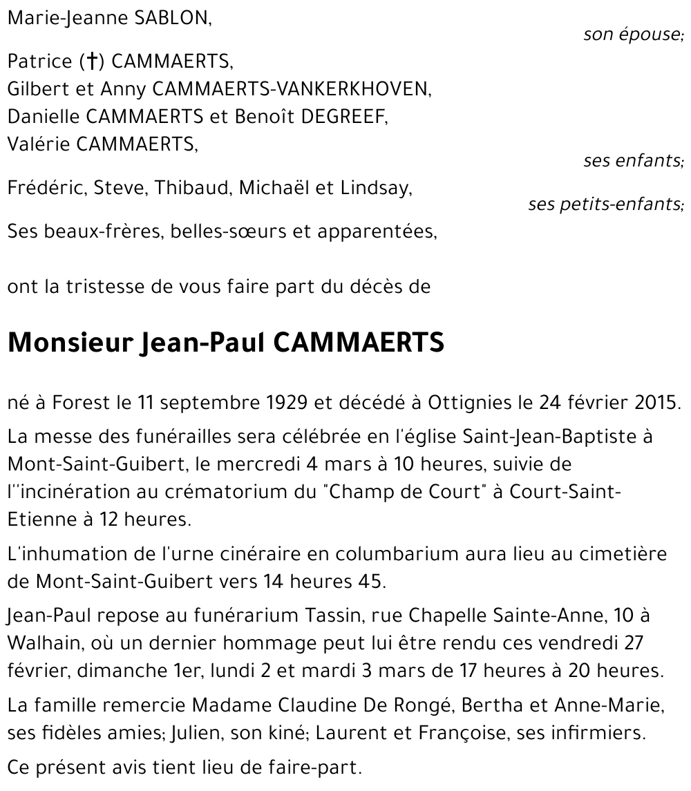 Jean-Paul CAMMAERTS