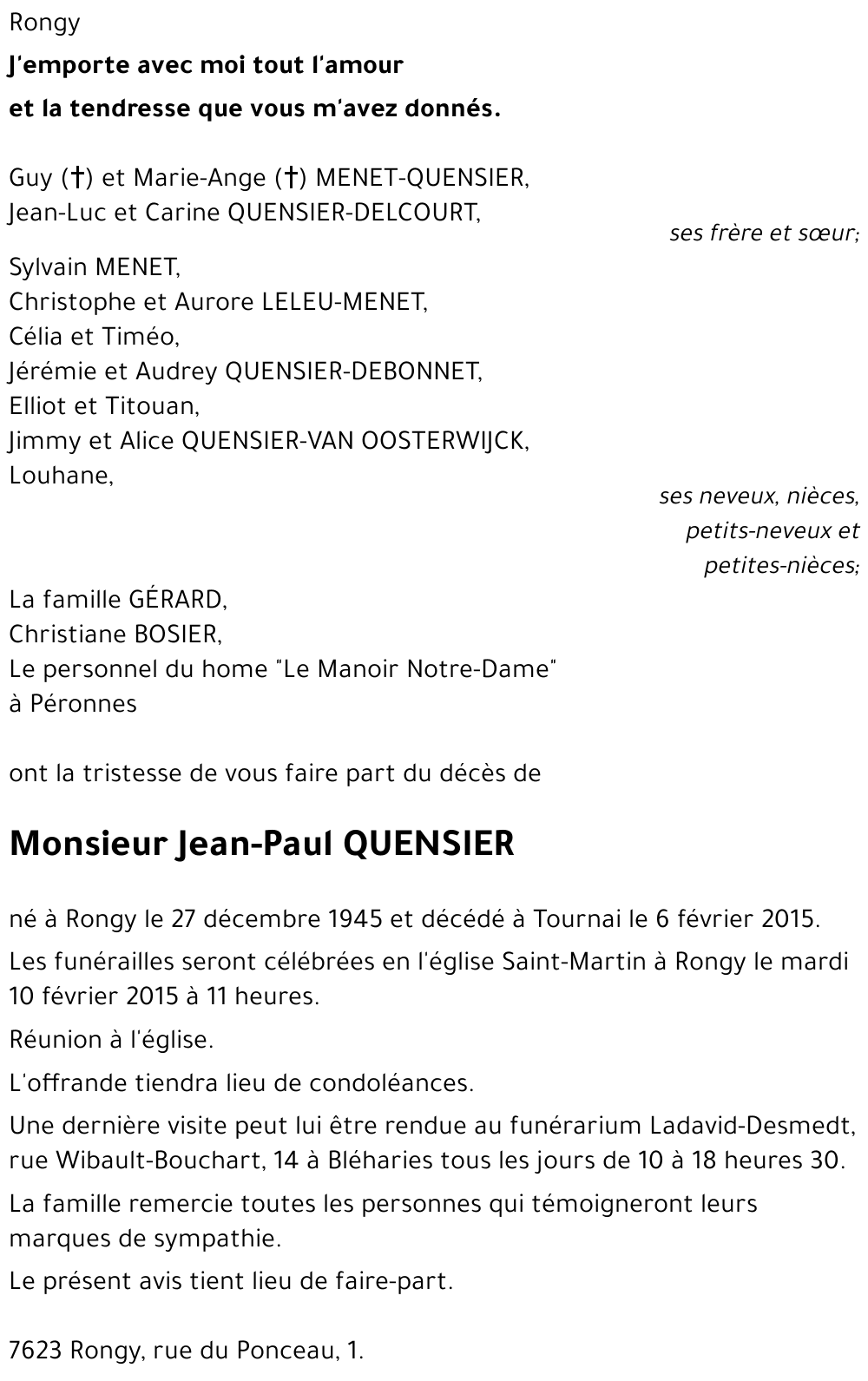 Jean-Paul QUENSIER