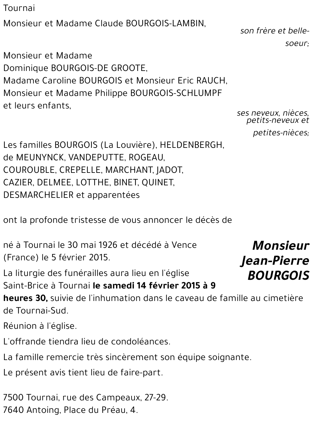 Jean-Pierre BOURGOIS