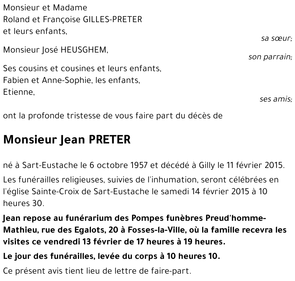 Jean PRETER