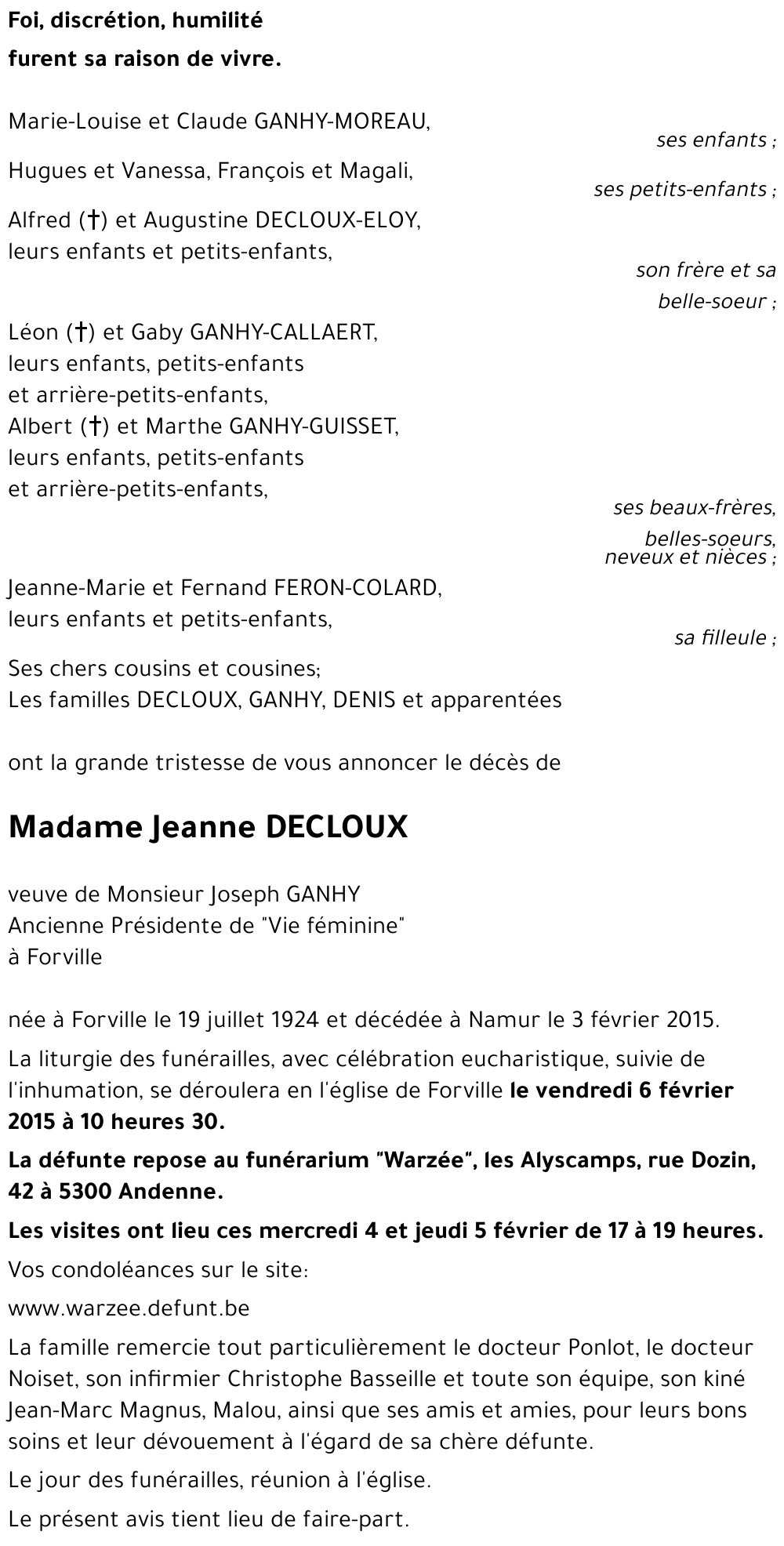 Jeanne DECLOUX
