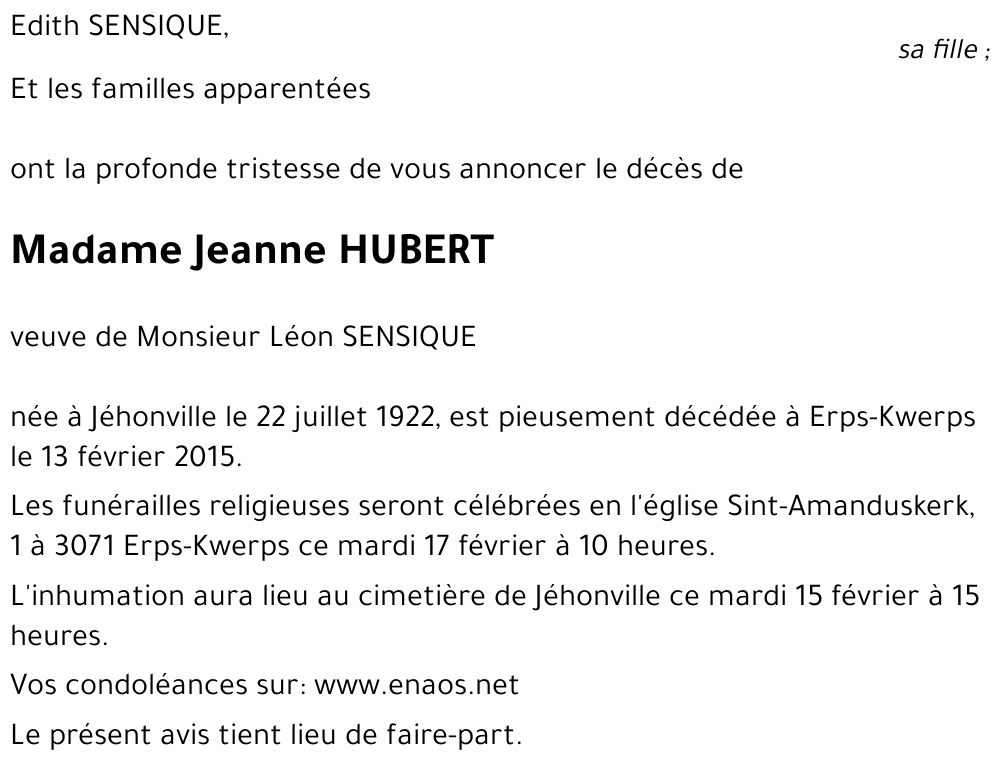 Jeanne HUBERT